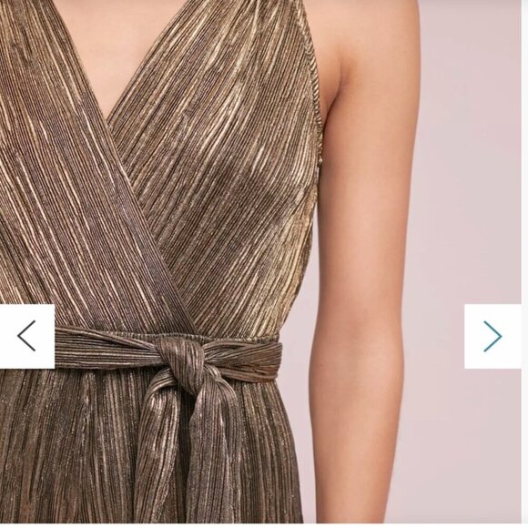 Vanessa Virginia by Anthropologie Pont Neuf Gold Metallic Jumpsuit Women's XS - Picture 3 of 16
